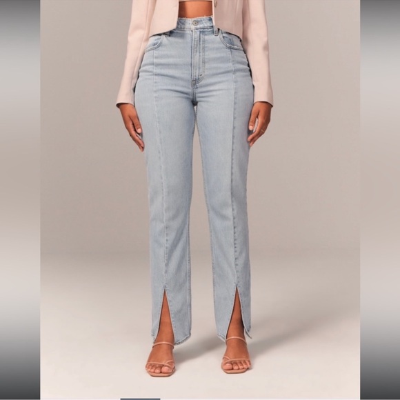 Abercrombie & Fitch Skinny High Rise Split Hem Jeans - Picture 2 of 8